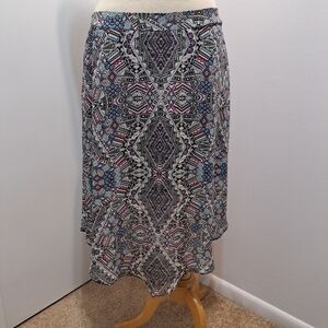 NWT Maurices Multi-Color Asymmetrical Hem Skirt Size Large